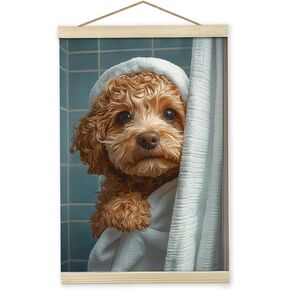Giosve Pig Funny Wall Art Framed Decor, 12x16 inch, Funny Pig Poster Wall Art, Funny Canvas Prints Wall Art, Funny Pig Wooden Frames Poster Hanging Wall Art Decor for Bathroom