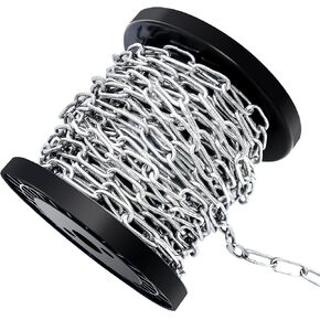 50 ft Stainless Steel Hanging Chain Metal Chain Link Light Duty Chain Utility Chain Jack Chain for Home Outdoor Camping Hanging, Thickness 0.08 inches (2mm*15m) in Kuwait