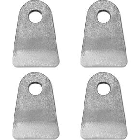 4pcs Weld On Tabs, Steel Shock Tab Weld On Universal Weld On Mounting Brackets Flat Mount Welding Metal Tabs with 1/2" Hole, 2-1/2" Height, 1-3/4" Width, 1/4" Thickness for Automotive Machinery Use