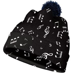 Winter Men Women Pom Beanie Knitted Hats Soft Thermal Skull Caps with Cuff for Cold Weather Outdoor