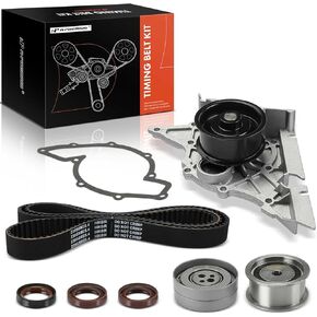 A-Premium Engine Timing Belt Kit with Water Pump Compatible with Audi A4 A4 Quattro 1996-1997, A6 1995-1997, A6 Quattro 1995-1998, Cabriolet 1995-1998, 90 90 Quattro 1995-2.8L