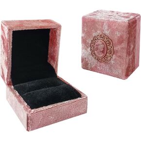 Treasure Velvet Bangle Gift Box,Vintage Blush Pink Velvet Bangle Organizer,Gift Box for Bangle Bracelet,Women's Bracelet Case for Bracelets, Anklets, and Watches Mother's Day (Bangle Box)