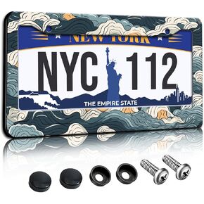 License Plate Frame Jesus is My Copilot and We're Cruising for Pussy License Plate Frame Rust-Proof Waterproof Stainless Steel with Screws for Men 12.2 x 6 Inches