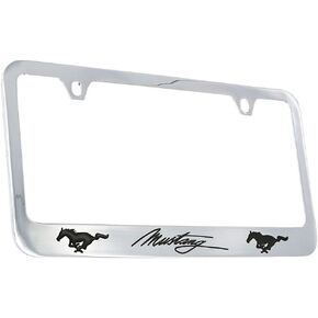 Ford Mustang License Plate Frame Holder … (4 Hole, Black/Bottom)