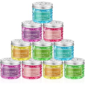 10 Pack Odor Eliminating Beads, Pet Scents Deodorizing Gel Beads Air Fresheners Care for Home 4 oz Eliminates Odors in Bathrooms Cars Boats (Lemon, Sea, Rose, Jasmine, Lavender)