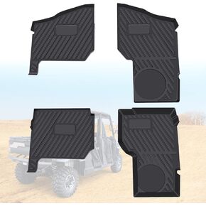 Floor Mats Compatible with Polaris Ranger Crew XP 1000 2019-2024 Accessories All Weather Protection Slush Mats Row Floor Liners (4PCS, Front+Rear)