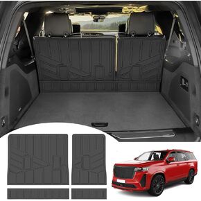 Trunk Mat & Backrest Mat for 2021-2024 Cadillac Escalade ESV Cargo Mats All Weather Rear Seat Back Cargo Liners for 21-24 Escalade ESV 7 Passenger 3rd Row Seats Accessories