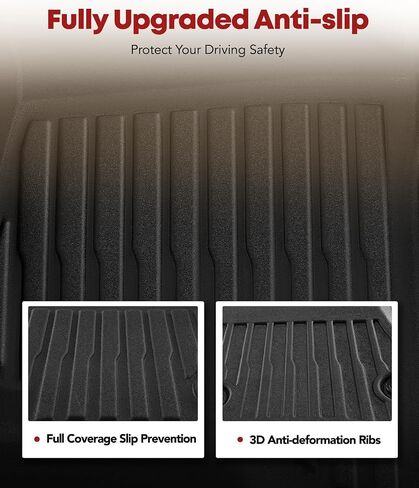 YHTAUTO Floor Mats Fit 2015-2020 Cadillac Escalade(Not Escalade ESV), TPE All Weather Car Mats Waterproof Anti-Slip Odorless Floor Liner, Interior Car Accessories Front & 2nd Row Liner in Saudi Arabia