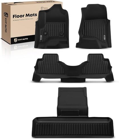 YHTAUTO Floor Mats Fit 2015-2020 Cadillac Escalade(Not Escalade ESV), TPE All Weather Car Mats Waterproof Anti-Slip Odorless Floor Liner, Interior Car Accessories Front & 2nd Row Liner in Saudi Arabia