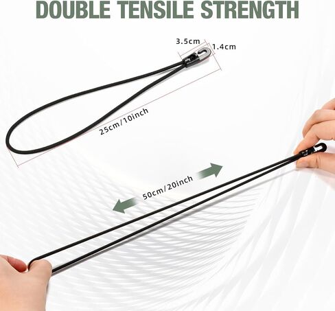 Bungee Loops with Mini Hooks, an Upgraded Replacement for Ball Bungee Cords & Mini Bungee Cords (Black, 20 Pcs, 10 inch) in Saudi Arabia