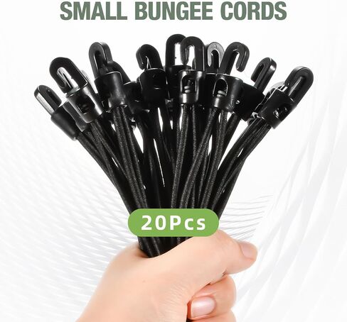 Bungee Loops with Mini Hooks, an Upgraded Replacement for Ball Bungee Cords & Mini Bungee Cords (Black, 20 Pcs, 10 inch) in Saudi Arabia