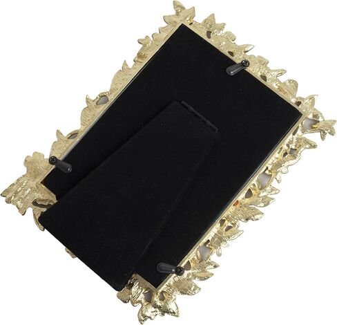 Floral Picture Frame 3.5x5, Vintage Photo Frame Made of Metal and High Definition Glass for Table Top Display, Home Decor in Kuwait