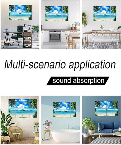 YPY Acoustic Panels Art Soundproof Panels: Vintage World Map Print Acoustic Panels Decorative Sound Absorbing Panels for Office Recording Studio Room,12" x 12",Set of 6 in Kuwait