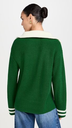 English Factory Women's Stripe Knitted Half Zip Up Sweater in Saudi Arabia