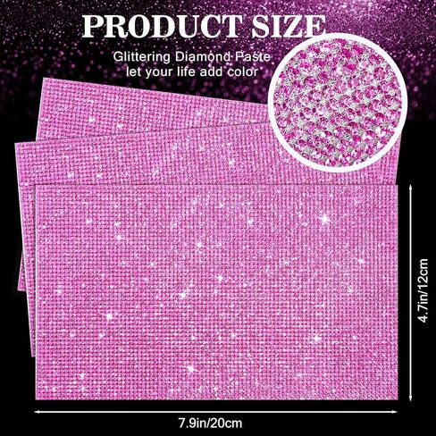 Facmogu 3 قطع من ملصقات الميكروفون اللامعة اللامعة، ملصقات غطاء مقبض الميكروفون للميكروفون DIY، أوراق حجر الراين اللامعة ذاتية اللصق ملصقات حجر الراين الكريستالية لديكور الميكروفون - بحيرة زرقاء in Kuwait