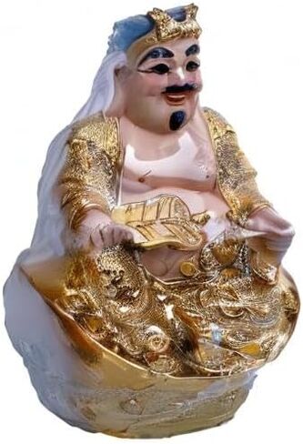 Golden CaiShen Statue, CAI Shen, God of Fortune, God of Wealth, Lucky and Wealthy Statue, Feng Shui Decor, Feng Shui Gift, 1 Pair (2 Statues) (7 Inches) in Saudi Arabia