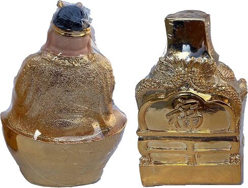 Golden CaiShen Statue, CAI Shen, God of Fortune, God of Wealth, Lucky and Wealthy Statue, Feng Shui Decor, Feng Shui Gift, 1 Pair (2 Statues) (7 Inches) in Saudi Arabia