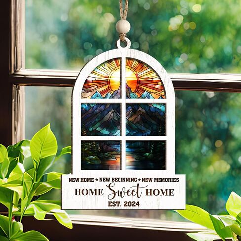 Wedding Gifts for Couples 2024 Our First Christmas Married Ornament 2-Layer Suncatcher Wood First Year Newlywed Newlywed Gifts Ornaments in Saudi Arabia