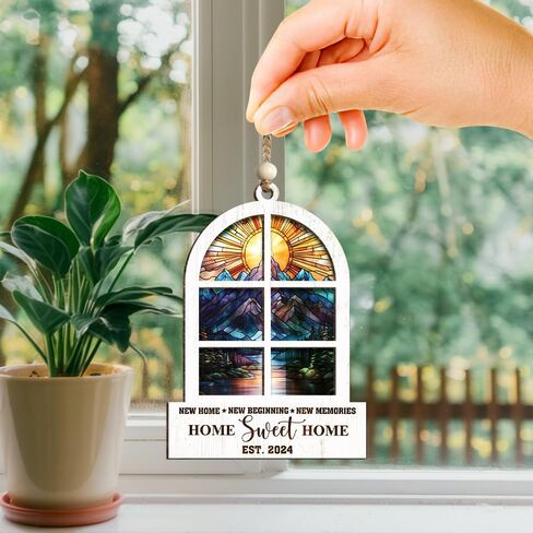 Wedding Gifts for Couples 2024 Our First Christmas Married Ornament 2-Layer Suncatcher Wood First Year Newlywed Newlywed Gifts Ornaments in Saudi Arabia