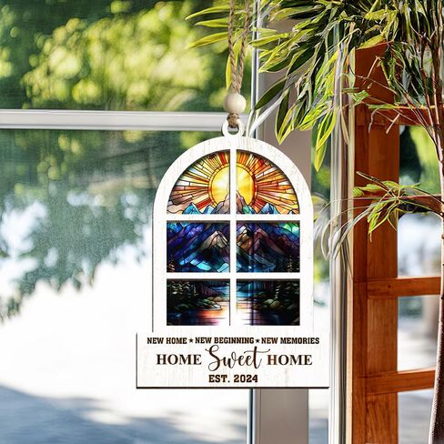 Wedding Gifts for Couples 2024 Our First Christmas Married Ornament 2-Layer Suncatcher Wood First Year Newlywed Newlywed Gifts Ornaments in Saudi Arabia