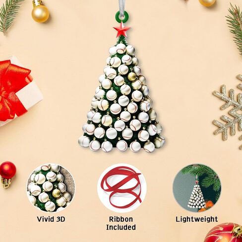 Baseball Ornaments For Christmas Tree, Baseball Christmas Ornaments, Baseball Ornaments For Boys - Sports Ornaments For Christmas Tree, Christmas Ornaments For Boys - Baseball Christmas Tree Ornaments in Saudi Arabia