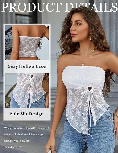 ملابس علوية للخروج من Avidlove للنساء من الدانتيل ملابس داخلية Y2k أنبوبية قصيرة ذات فتحة جانبية ملابس داخلية in Kuwait