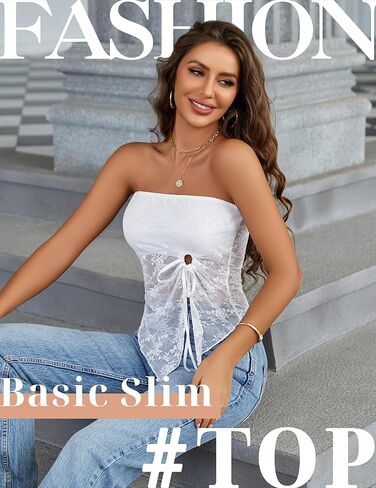 ملابس علوية للخروج من Avidlove للنساء من الدانتيل ملابس داخلية Y2k أنبوبية قصيرة ذات فتحة جانبية ملابس داخلية in Kuwait