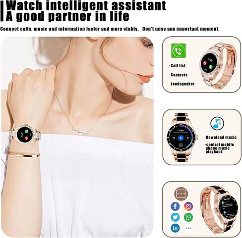 Smart Watches for Women (Answer/Make Calls), 1.28" Fitness Tracker Watch with Heart Rate/Blood Pressure/SpO2/Sleep Monitor, Smart Watch for Android Phones and iPhone-Rose Gold in Saudi Arabia