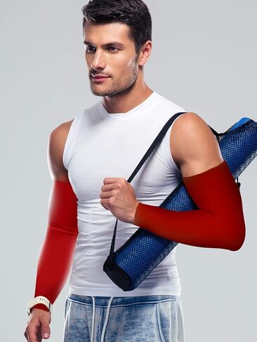 Bememo 9 Pairs UV Protection Sleeves Cooling Sleeves Long Arm Covers Arm Sleeves for Men and Women in Kuwait