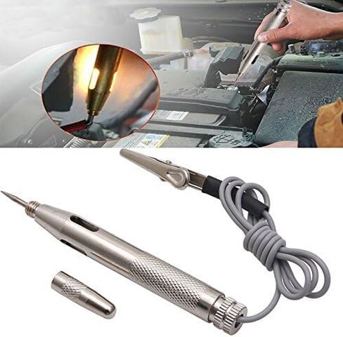 Silver 6V 12V 24V Auto Car Motorcycle Circuit Tester Gauge Test Voltmeter Circuit Testers Tools and Home Improvement in Saudi Arabia