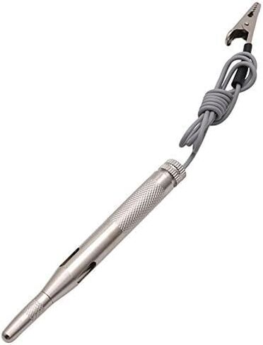 Silver 6V 12V 24V Auto Car Motorcycle Circuit Tester Gauge Test Voltmeter Circuit Testers Tools and Home Improvement in Saudi Arabia