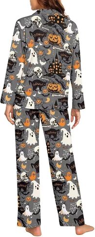 Halloween Pajamas Womens Pajama Sets Button Down Pjs WomanSleepwear Soft Pj Lounge Sets in Saudi Arabia