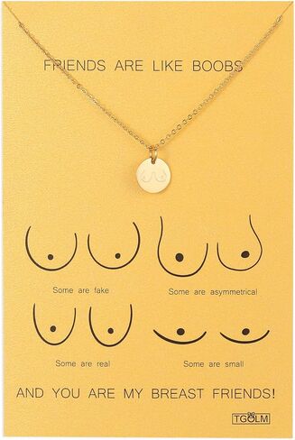 Dainty Friends Like Boobies Breast Necklace for BFF Womens Best Friend Gift in Kuwait