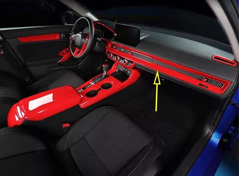 Car Accessories Fit for Honda Civic 11th Gen 2022 2023 2024 ABS Interior Dashboard Center Console AC Air Vent Outlet Cover Trim （Matte red） 2PCS Set in Saudi Arabia