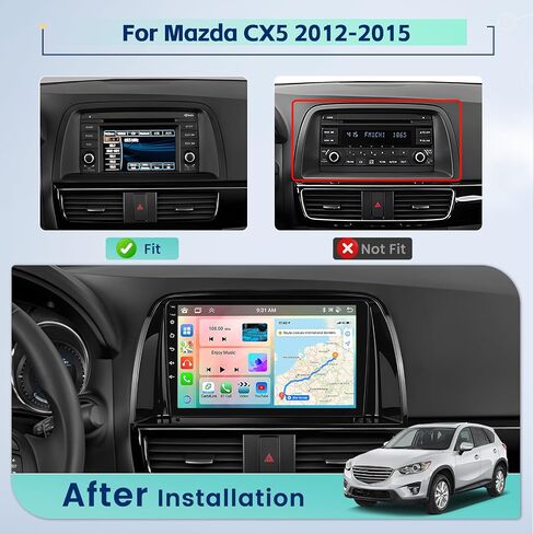 2G+64G Inefala for Mazda CX-5 2012-2015 Android 13 Car Radio Stereo Wireless Carplay Android Auto, 9 Inch HD Touchscreen with GPS Navigation WiFi BT USB SWC Backup Camera MIC in Saudi Arabia