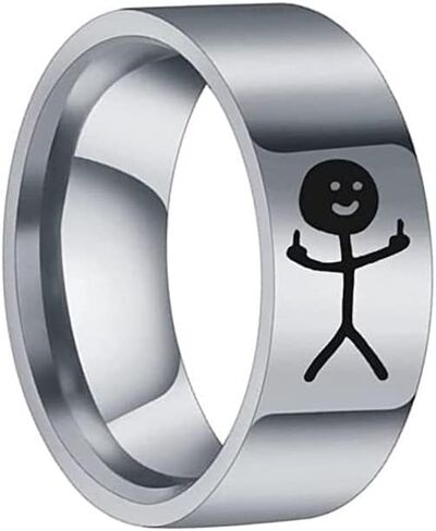 Funny Doodle Matching Rings for Best Friends,Couples Promise Rings for Him and Her Stainless Steel Funny Finger Ring Jewelry Gift in Saudi Arabia