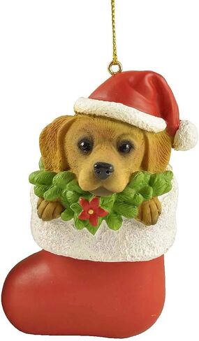 Cici & Jimmy Black Labrador Retriever with Santa Hat in Christmas Sock Dog Ornaments for Christmas Tree in Saudi Arabia
