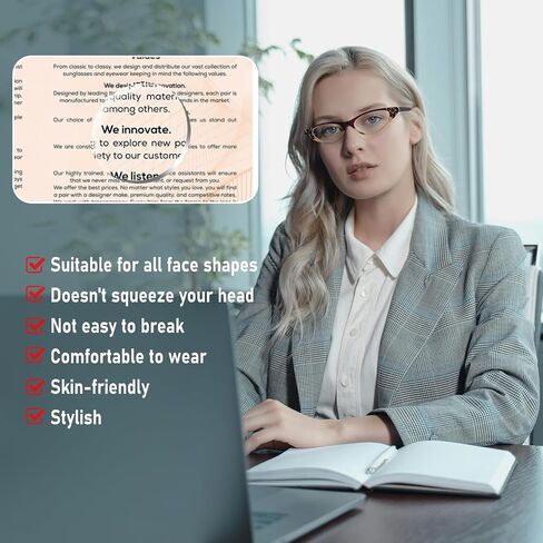 KoKoBin Cat Eye Reading Glasses for Women 5 Pairs Spring Hinge Fashion Readers Anti Blue Light Computer in Kuwait