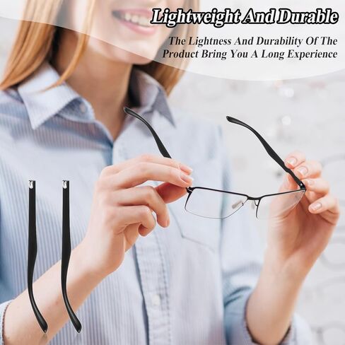 Glasses Repair Kit with Screws, Ymapinc Portable Eyeglass Screwdriver, 2pcs Universal Eyeglass Legs, Black, Includes Nose Pads and Screws, Glasses Arm Replacement Accessories in Kuwait