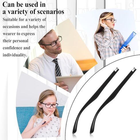 Glasses Repair Kit with Screws, Ymapinc Portable Eyeglass Screwdriver, 2pcs Universal Eyeglass Legs, Black, Includes Nose Pads and Screws, Glasses Arm Replacement Accessories in Kuwait