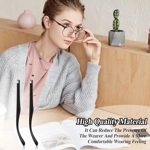 Glasses Repair Kit with Screws, Ymapinc Portable Eyeglass Screwdriver, 2pcs Universal Eyeglass Legs, Black, Includes Nose Pads and Screws, Glasses Arm Replacement Accessories in Kuwait
