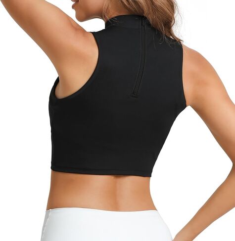 JBT Sleeveless Workout Tops for Women - High Neck Elegant Knot Button Design Yoga Tank Tops for Women in Saudi Arabia