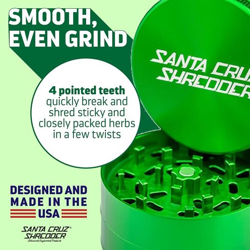Santa Cruz Shredder Jumbo Metal Herb Grinder Knurled Top for Stronger Grip 3-Piece 4" (Black) in Kuwait
