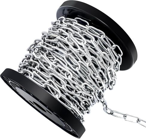 50 ft Stainless Steel Hanging Chain Metal Chain Link Light Duty Chain Utility Chain Jack Chain for Home Outdoor Camping Hanging, Thickness 0.08 inches (2mm*15m) in Kuwait