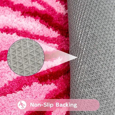 Pink Flowers Bath Rug, Floral Mat for Bathroom Cute Plant Non-Slip Floor Mats, Washable Microfiber Carpet for Living Room Home Fast Dry Area Rug in Saudi Arabia