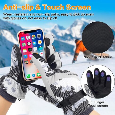 HH HOFNEN Winter Gloves Warm Ski Gloves 3M Thinsulate Snow Gloves Waterproof Windproof Touchscreen Cold Weather Snowboard Gloves for Mens Women in Kuwait