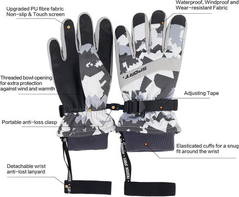 HH HOFNEN Winter Gloves Warm Ski Gloves 3M Thinsulate Snow Gloves Waterproof Windproof Touchscreen Cold Weather Snowboard Gloves for Mens Women in Kuwait