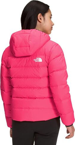 سترة بغطاء للرأس للفتيات من North Face ذات وجهين، مرجاني لامع، متوسط in Saudi Arabia