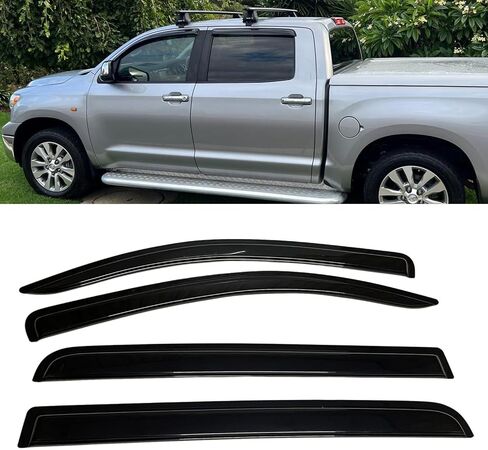 دخان ملون نافذة الشمس المطر أقنعة تنفيس الحرس الرياح الظل متوافق مع تويوتا تندرا Crewmax Cab 2007-2021 in Kuwait
