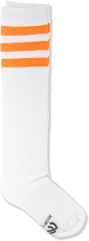 NEON NATION Unisex White Knee High Team Tube Socks with Various Colored Stripes in Kuwait